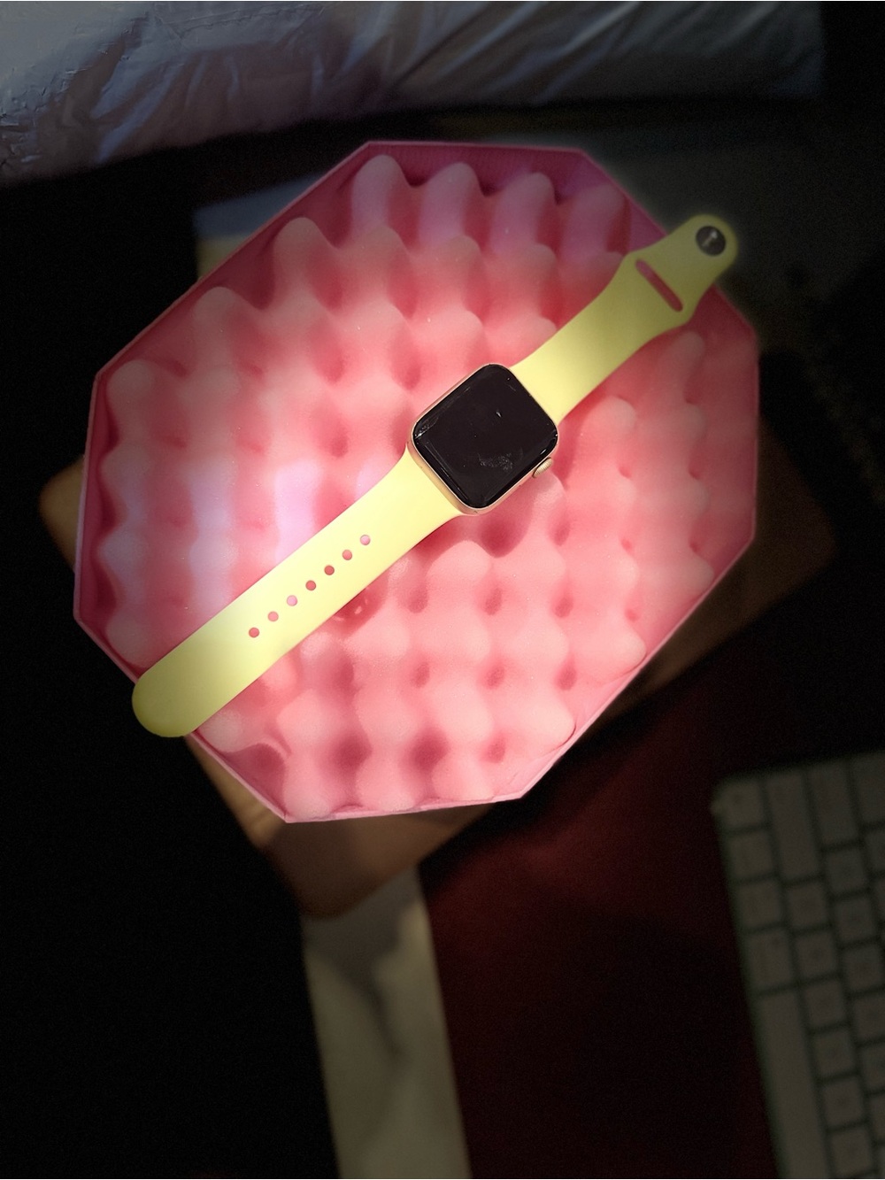 Yellow Silicone Smartwatch Band with Black Watch Face